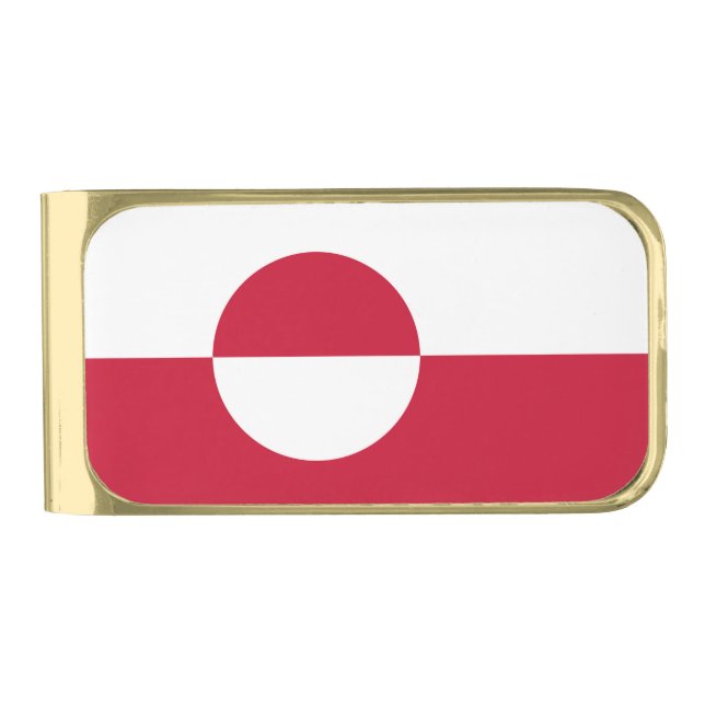 Patriotic Money Clip with flag of Greenland (Front)