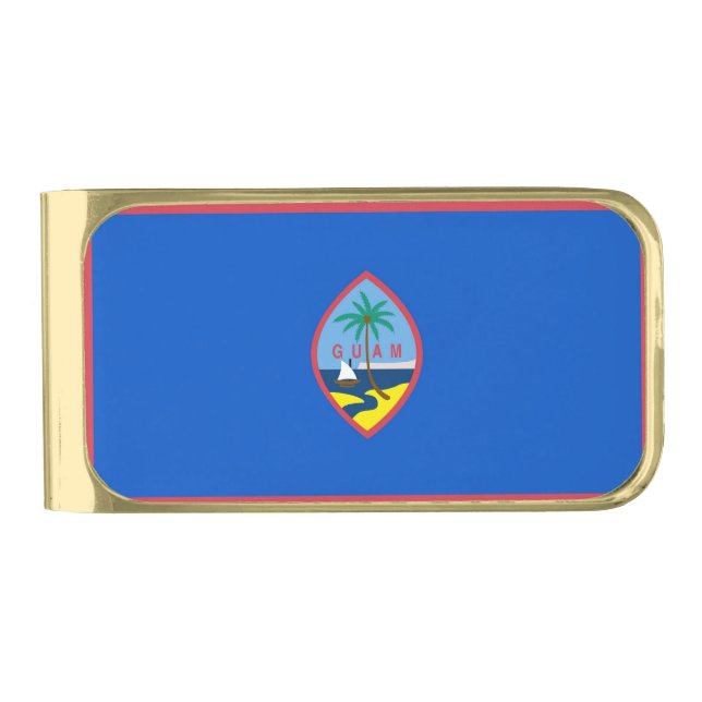 Patriotic Money Clip with flag of Guam, USA (Front)