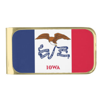 Patriotic Money Clip with flag of Iowa, USA