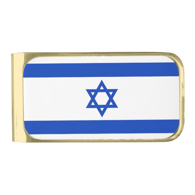 Patriotic Money Clip with flag of Israel (Front)