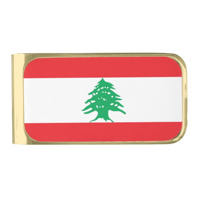 Patriotic Money Clip with flag of Lebanon (Front)