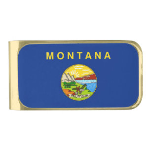 Patriotic Money Clip with flag of Montana, USA