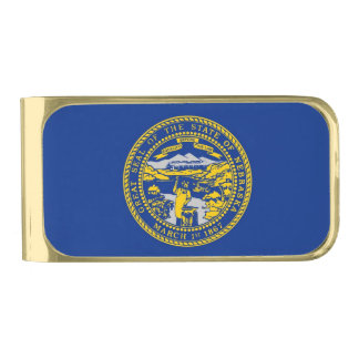 Patriotic Money Clip with flag of Nebraska, USA