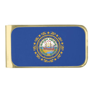 Patriotic Money Clip with flag of New Hampshire