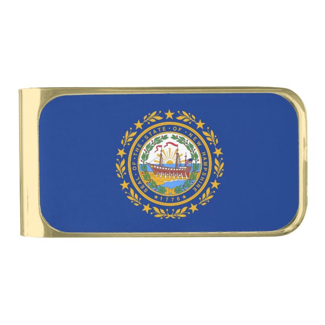 Patriotic Money Clip with flag of New Hampshire (Front)