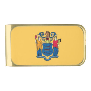Patriotic Money Clip with flag of New Jersey