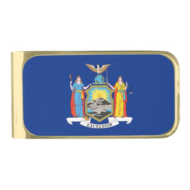 Patriotic Money Clip with flag of New York, USA (Front)