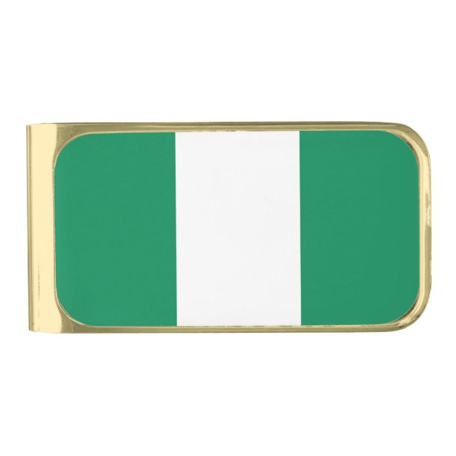 Patriotic Money Clip with flag of Nigeria (Front)