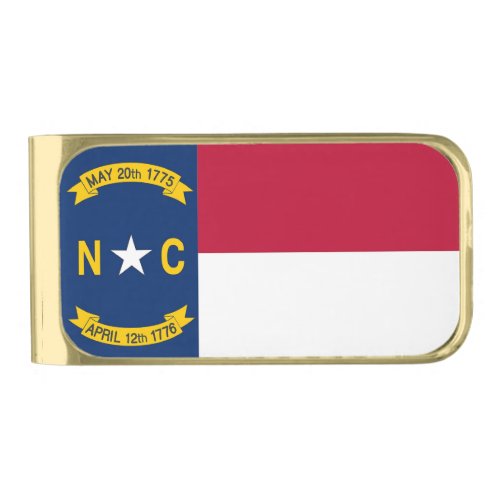 Patriotic Money Clip with flag of North Carolina