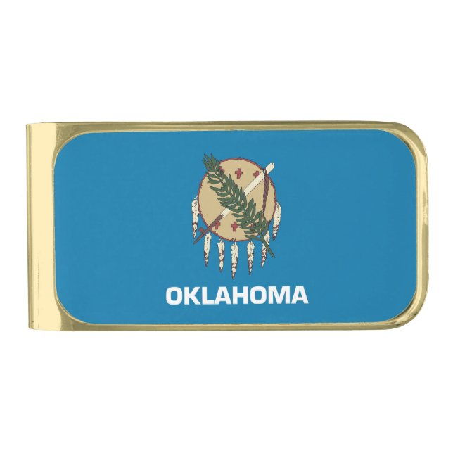 Patriotic Money Clip with flag of Oklahoma, USA (Front)
