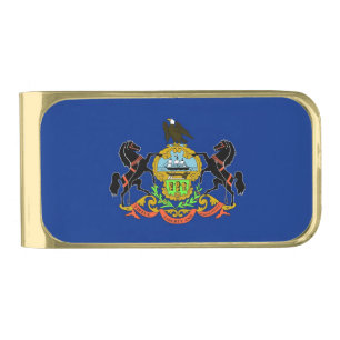 Patriotic Money Clip with flag of Pennsylvania