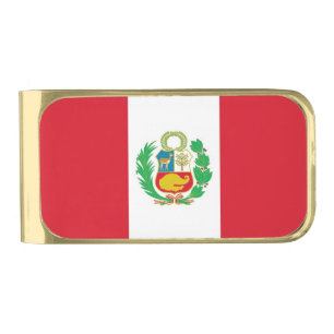 Patriotic Money Clip with flag of Peru