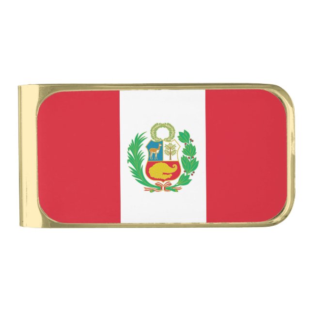 Patriotic Money Clip with flag of Peru (Front)
