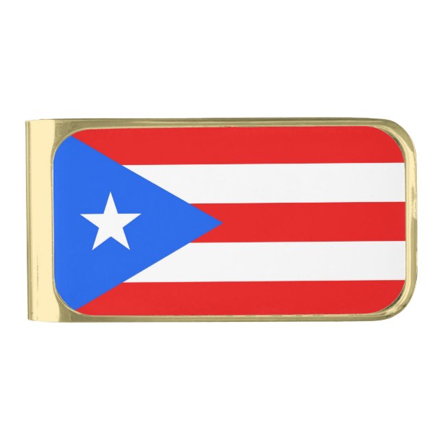 Patriotic Money Clip with flag of Puerto Rico (Front)