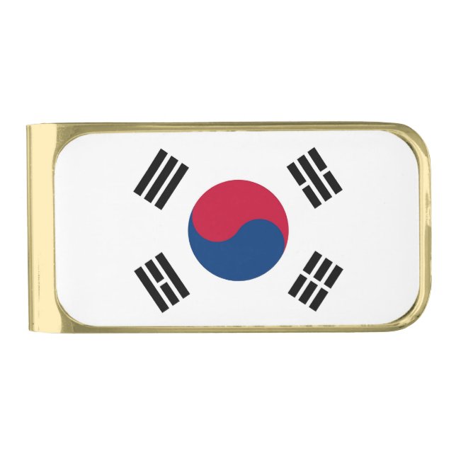 Patriotic Money Clip with flag of South Korea (Front)