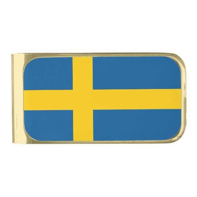 Patriotic Money Clip with flag of Sweden (Front)