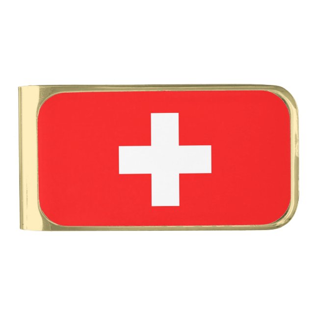 Patriotic Money Clip with flag of Swizterland (Front)