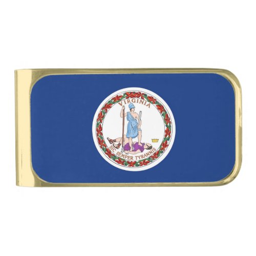 Patriotic Money Clip with flag of Virginia USA