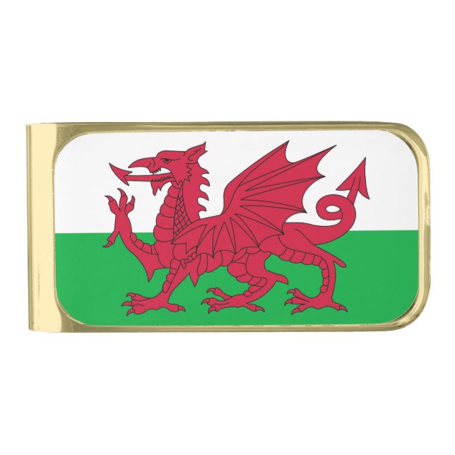 Patriotic Money Clip with flag of Wales (Front)