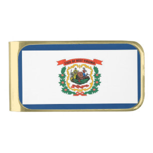 Patriotic Money Clip with flag of West Virginia