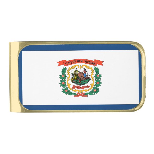 Patriotic Money Clip with flag of West Virginia (Front)