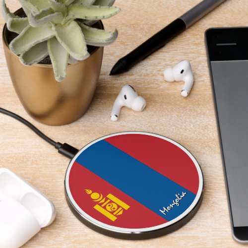 Patriotic Mongolia Charger Mongolian Flag Wireless Charger