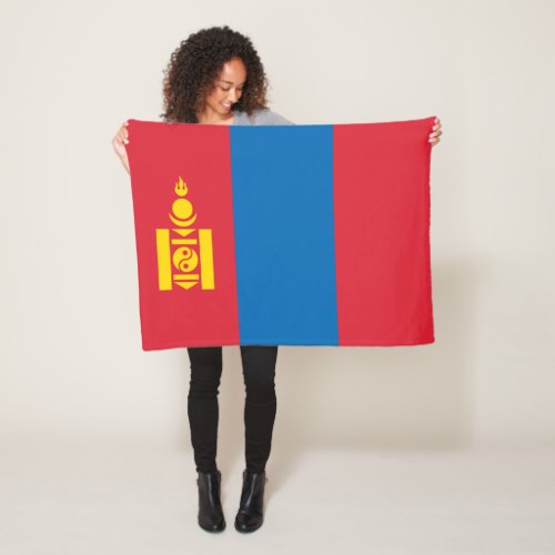Patriotic Mongolia Flag Fleece Blanket