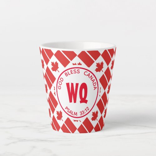 Patriotic Monogam CANADA FLAG Latte Mug