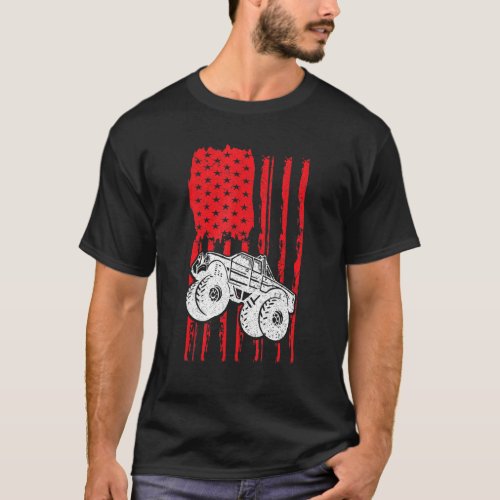 Patriotic Monster Truck Driver Rider Lover America T_Shirt
