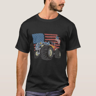 Patriotic Monster Truck Men Boys 4th of July Ameri T-Shirt