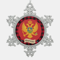 Patriotic Montenegro Flag, Red buffalo plaid