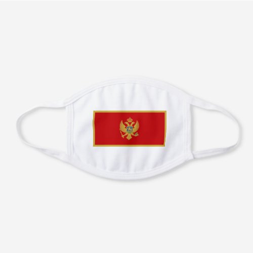 Patriotic Montenegro Flag White Cotton Face Mask