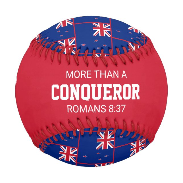 Patriotic MORE THAN CONQUEROR Custom NEW ZEALAND Baseball (Front)