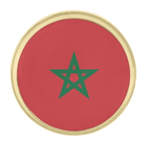 Patriotic Morocco Flag Gold Finish Lapel Pin