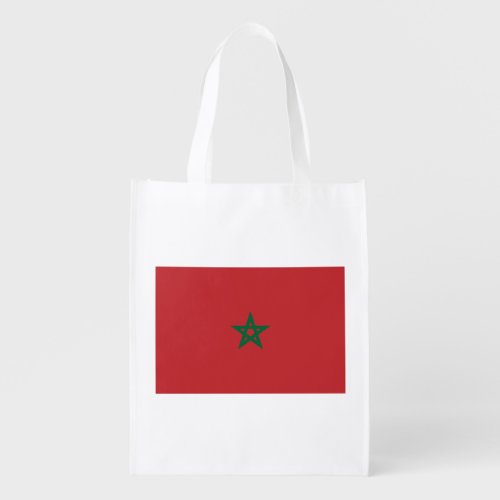 Patriotic Morocco Flag Grocery Bag