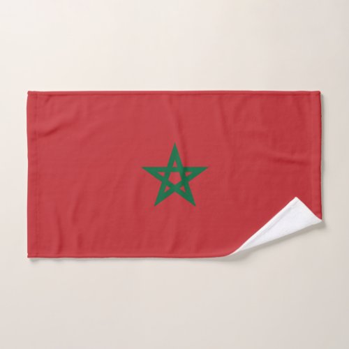 Patriotic Morocco Flag Hand Towel