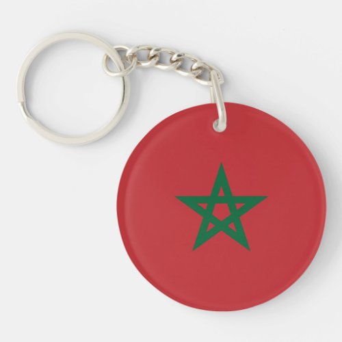 Patriotic Morocco Flag Keychain