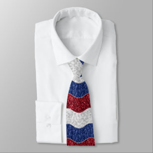 Patriotic Mosaic Waves Neck Tie