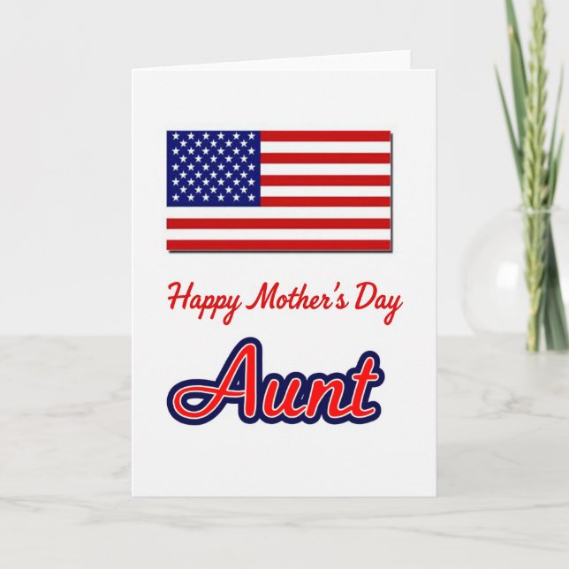 Patriotic Mothers Day Aunt Card (Front)