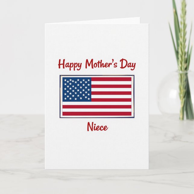 Patriotic Mothers Day Niece Card (Front)
