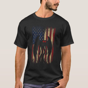 Patriotic Mothman American Flag Mothman Cryptid T-Shirt