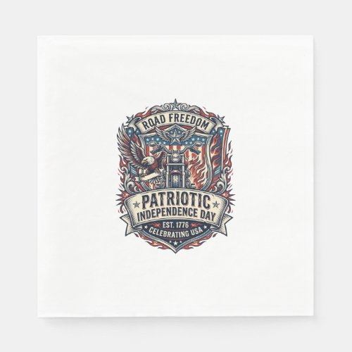 Patriotic Motor Patriot Biker Road Freedom Patriot Napkins