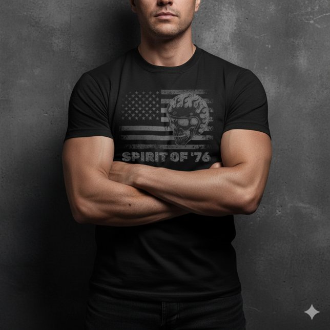 Patriotic Motorcycle Skull Grunge Tee (Creator Uploaded)