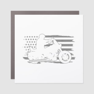 Patriotic Motorcycle Vintage American Flag Biker Car Magnet