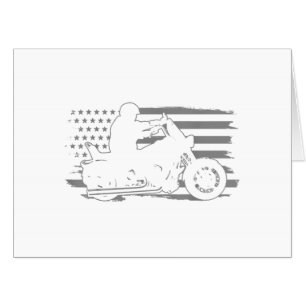 Patriotic Motorcycle Vintage American Flag Biker Card