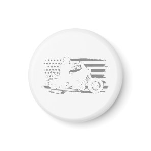 Patriotic Motorcycle Vintage American Flag Biker Magnet