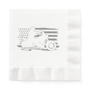 Patriotic Motorcycle Vintage American Flag Biker Napkins