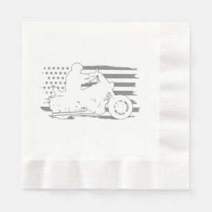 Patriotic Motorcycle Vintage American Flag Biker Napkins
