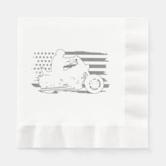 Patriotic Motorcycle Vintage American Flag Biker Napkins