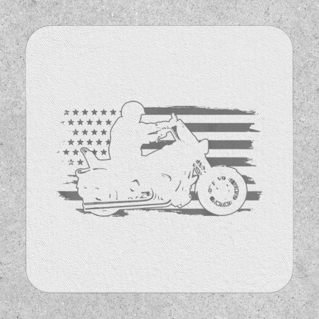 Patriotic Motorcycle Vintage American Flag Biker Patch (Front)